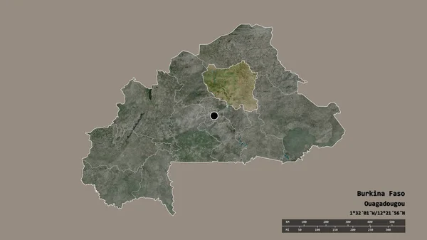 ブルキナファソの首都 主な地域部門と分離されたセンター ノルト地域での荒廃した形 ラベル 衛星画像 3Dレンダリング — ストック写真
