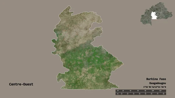 Merkez Ouest Şekli Burkina Faso Bölgesi Sermayesi Sağlam Arka Planda — Stok fotoğraf