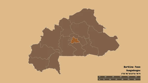 Zdesperowany Kształt Burkina Faso Stolicą Głównym Oddziałem Regionalnym Wydzielonym Obszarem — Zdjęcie stockowe