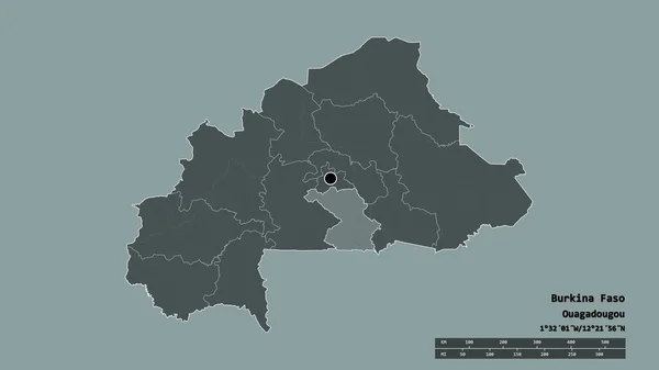 Forma Desnaturalizada Burkina Faso Con Capital División Regional Principal Zona —  Fotos de Stock