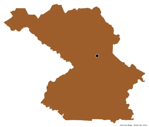 Form Centrum Sud Regionen Burkina Faso Med Sin Huvudstad Isolerad — Stockfoto