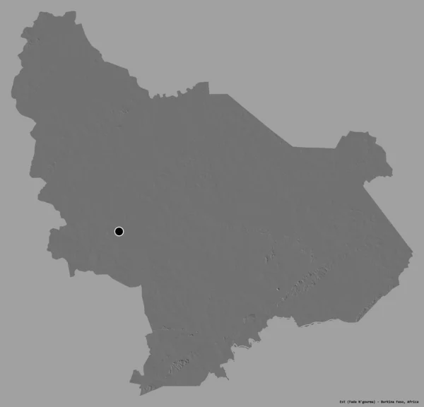 Form Est Regionen Burkina Faso Med Sin Huvudstad Isolerad Solid — Stockfoto