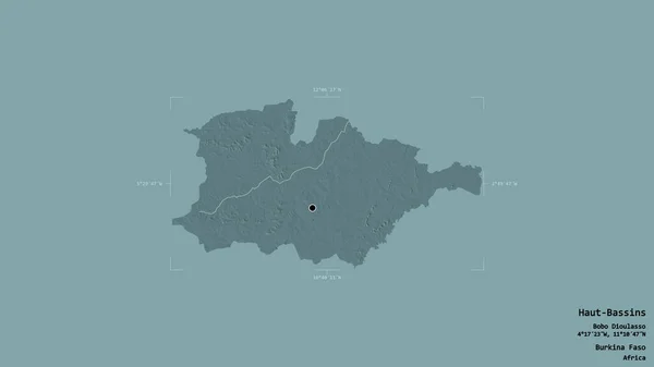Территория Верхнего Бассина Область Буркина Фасо Изолирована Твердом Фоне Геометрической — стоковое фото