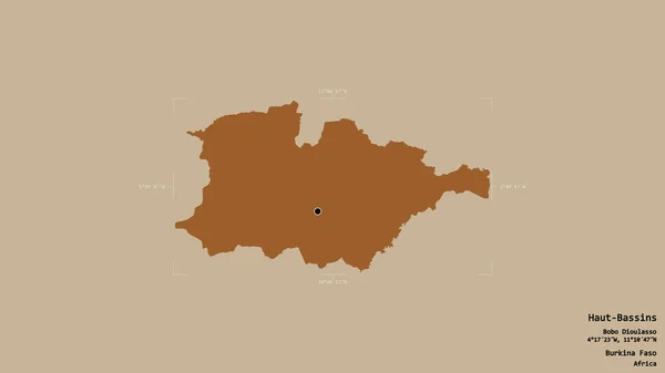 Территория Верхнего Бассина Область Буркина Фасо Изолирована Твердом Фоне Геометрической — стоковое фото