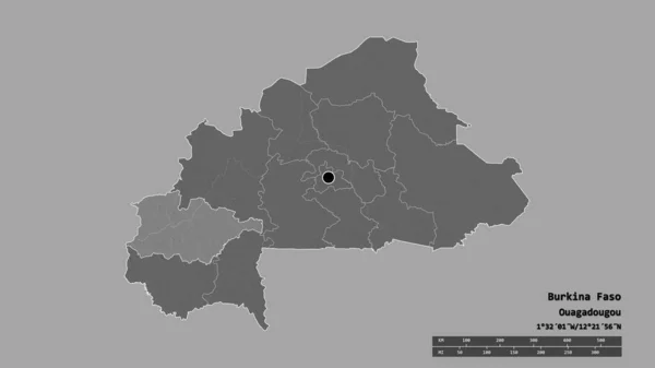 Forma Desnaturalizada Burkina Faso Con Capital División Regional Principal Zona —  Fotos de Stock