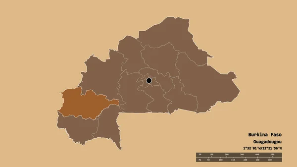 Forma Desnaturalizada Burkina Faso Con Capital División Regional Principal Zona —  Fotos de Stock