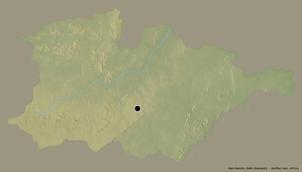 Форма Haut Bassins Регион Буркина Фасо Столицей Изолированы Твердом Цветном — стоковое фото
