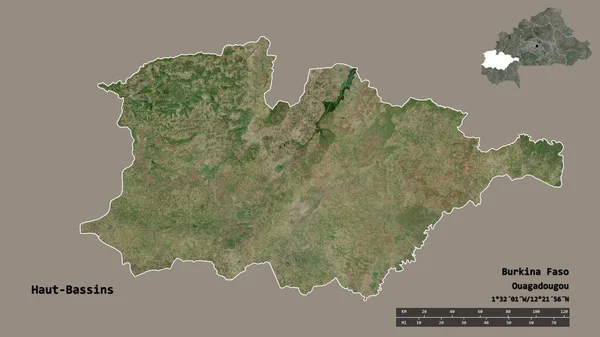 Forma Haut Bassins Região Burkina Faso Com Sua Capital Isolada — Fotografia de Stock