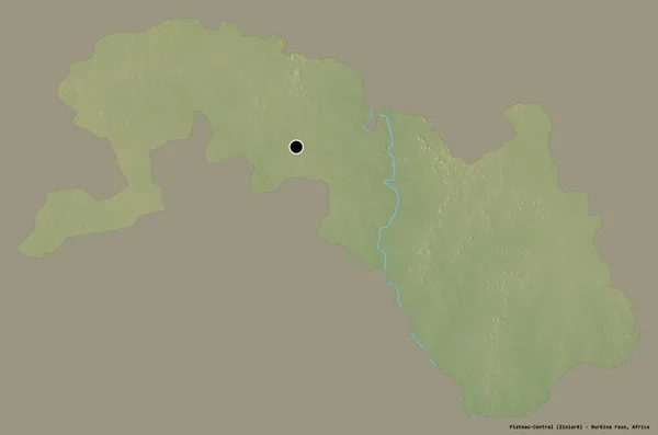 ブルキナファソの高原中央部の形で その首都はしっかりした色の背景に隔離されています 地形図 3Dレンダリング — ストック写真