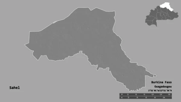 Forma Del Sahel Región Burkina Faso Con Capital Aislada Sobre —  Fotos de Stock