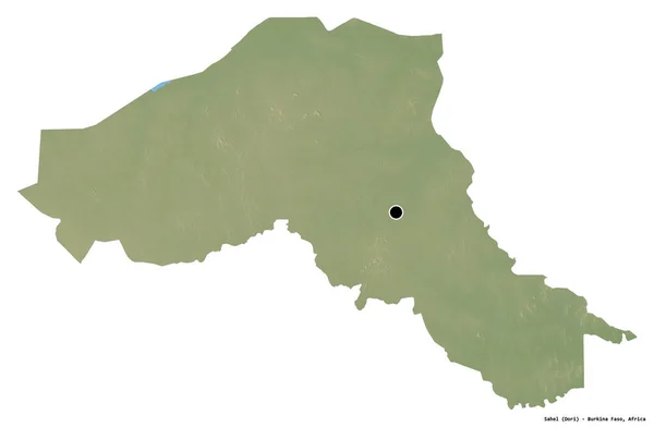 Форма Сахель Район Буркіна Фасо Столицею Ізольованою Білому Тлі Карта — стокове фото