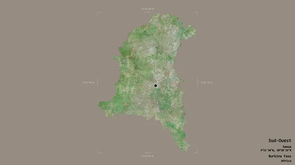 Oblast Sud Ouest Oblast Burkina Faso Izolovaná Pevném Pozadí Georeferencované — Stock fotografie