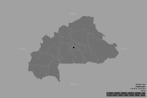 Площадь Буркина Фасо Изолирована Твердом Фоне Геометрической Коробке Главное Региональное — стоковое фото