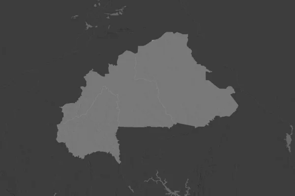 Форма Буркина Фасо Отделена Опреснением Соседних Районов Карта Рельефа Билевеля — стоковое фото