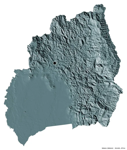 Форма Бубанзы Провинции Бурунди Столицей Изолированной Белом Фоне Цветная Карта — стоковое фото
