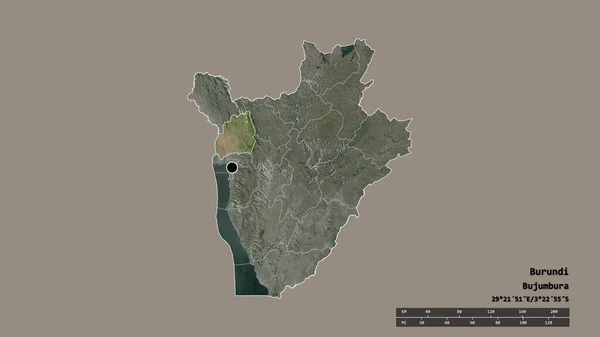 수도인 부룬디의 형태와 구분과 부반자 지역이 있었다 라벨이요 렌더링 — 스톡 사진