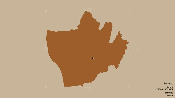 Район Бурури Провинция Бурунди Изолирован Твердом Фоне Геометрической Коробке Метки — стоковое фото