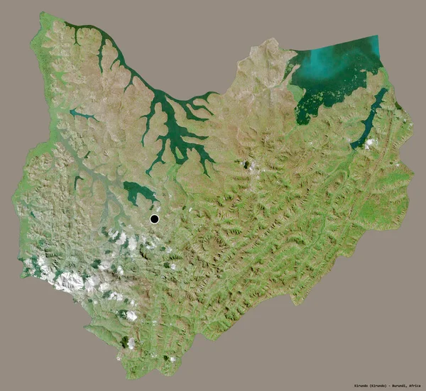 布隆迪基隆多省的形状 其首都用纯色背景隔开 卫星图像 3D渲染 — 图库照片