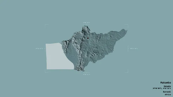 Oblast Makamba Provincie Burundi Izolovaná Pevném Pozadí Georeferencované Hraniční Oblasti — Stock fotografie