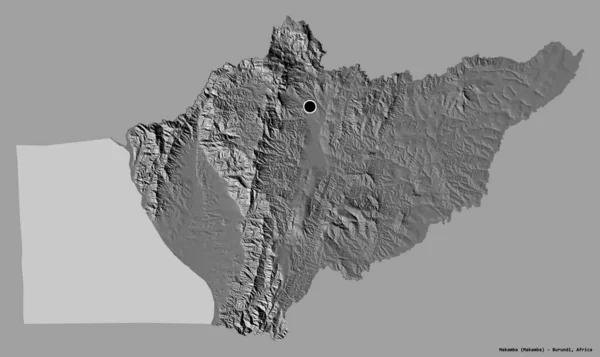 Форма Макамба Провинция Бурунди Своей Столицей Изолированы Прочном Цветном Фоне — стоковое фото