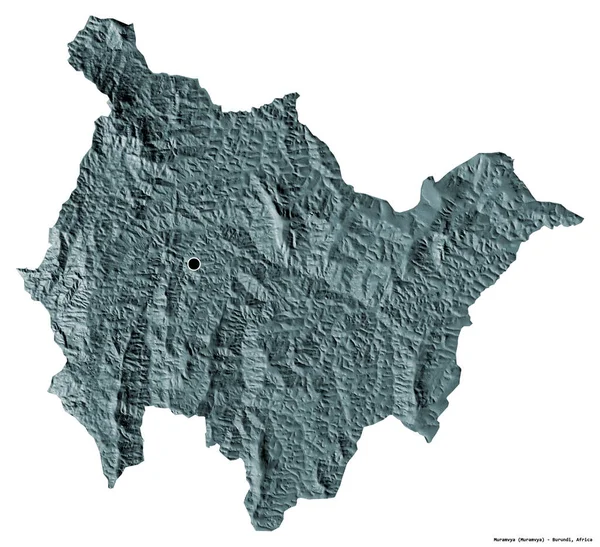 Форма Мурамвії Провінції Бурунді Столицею Ізольованою Білому Тлі Кольорові Карти — стокове фото