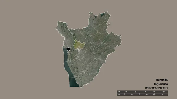 수도인 부룬디의 형태는 구분과 지역으로 분리되어 있었다 라벨이요 렌더링 — 스톡 사진