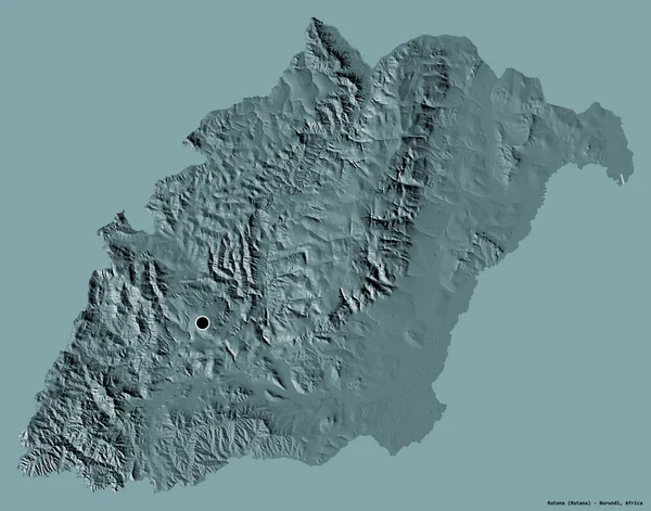 Tvar Rutany Provincie Burundi Hlavním Městem Izolovaným Pevném Barevném Pozadí — Stock fotografie