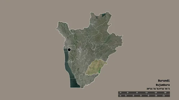 Ослабленная Форма Бурунди Столицей Основным Региональным Делением Отделенной Областью Рутана — стоковое фото