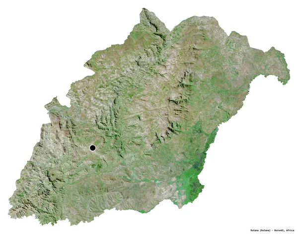 ルタナの形 ブルンジの州 その首都は白い背景に隔離されています 衛星画像 3Dレンダリング — ストック写真