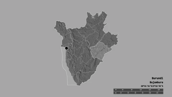 Ослабленная Форма Бурунди Столицей Основным Региональным Разделением Отделенной Областью Руйиги — стоковое фото
