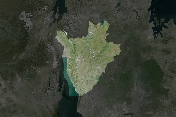 Vorm Van Burundi Gescheiden Door Desaturatie Van Naburige Gebieden Satellietbeelden — Stockfoto