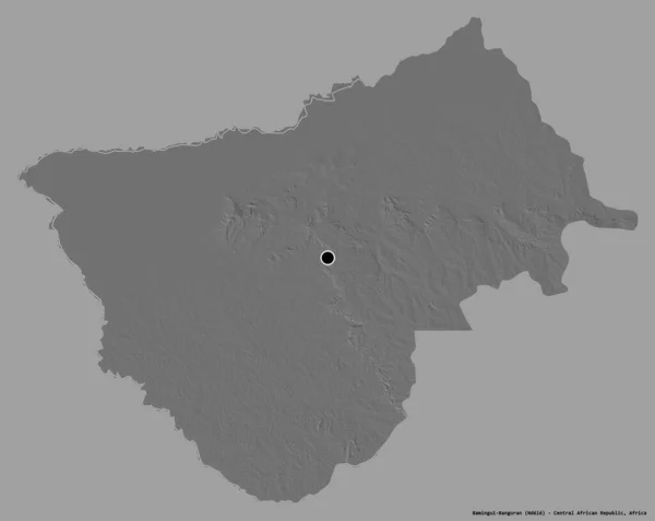 Form Bamingui Bangoran Prefekturen Centralafrikanska Republiken Med Dess Huvudstad Isolerad — Stockfoto