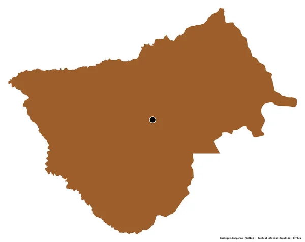 Shape Bamingui Bangoran Prefecture Central African Republic Its Capital Isolated — Stock Photo, Image