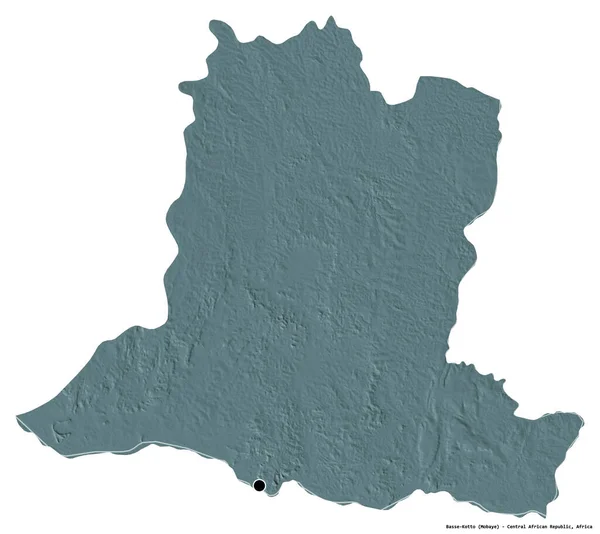 Σχήμα Basse Kotto Νομός Κεντροαφρικανικής Δημοκρατίας Πρωτεύουσα Απομονωμένη Λευκό Φόντο — Φωτογραφία Αρχείου