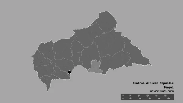 Розчарована Форма Центральноафриканської Республіки Столицею Основним Регіональним Поділом Відокремленим Районом — стокове фото