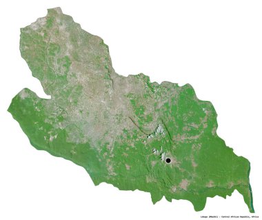 Orta Afrika Cumhuriyeti 'nin başkenti Lobaye' nin beyaz arka planda izole edilmiş hali. Uydu görüntüleri. 3B görüntüleme