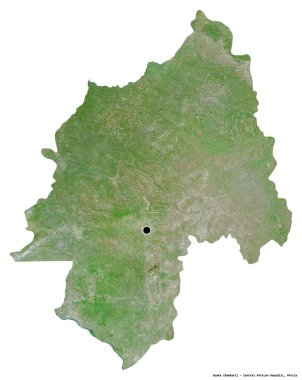 Orta Afrika Cumhuriyeti 'nin başkenti Ouaka' nın beyaz arka planda izole edilmiş hali. Uydu görüntüleri. 3B görüntüleme