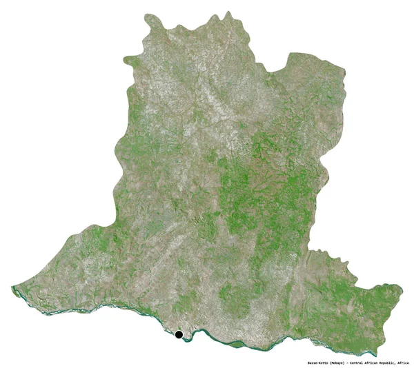 Form Basse Kotto Regionen Centralafrikanska Republiken Med Huvudstaden Isolerad Vit — Stockfoto