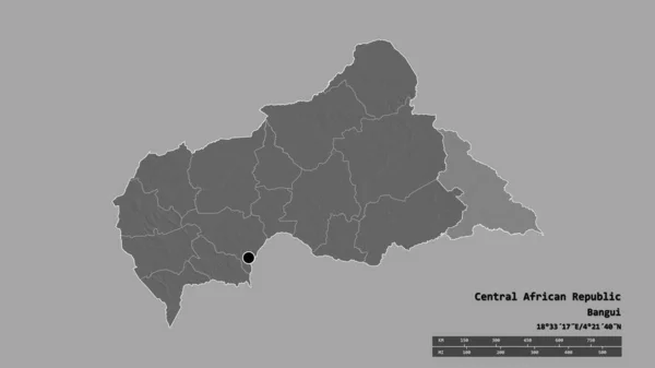 Розчарована Форма Центральноафриканської Республіки Столицею Основним Регіональним Відділом Відокремленою Територією — стокове фото