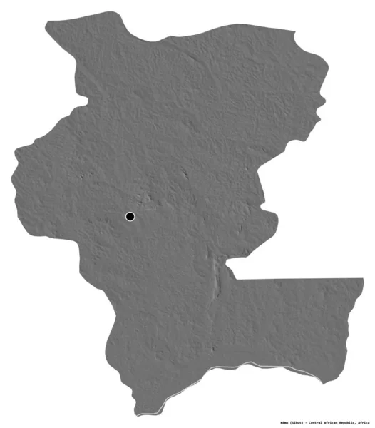 Formen För Kemo Regionen Centralafrikanska Republiken Med Dess Huvudstad Isolerad — Stockfoto