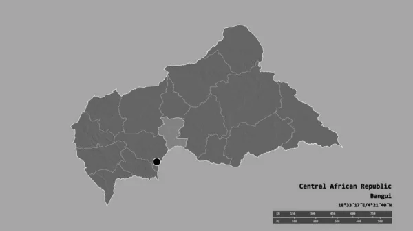 Розчарована Форма Центральноафриканської Республіки Столицею Основним Регіональним Поділом Відокремленим Районом — стокове фото