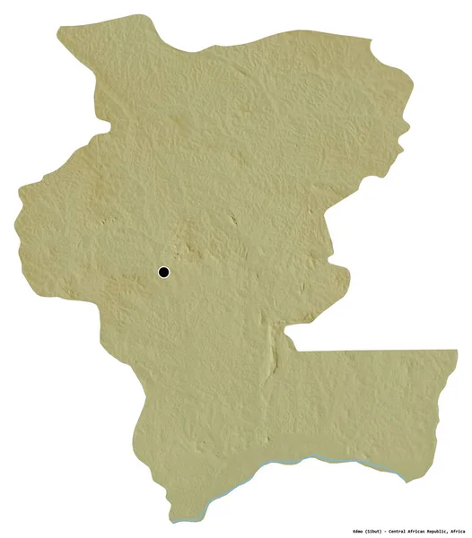 Shape Kemo Prefecture Central African Republic Its Capital Isolated White — Stock Photo, Image