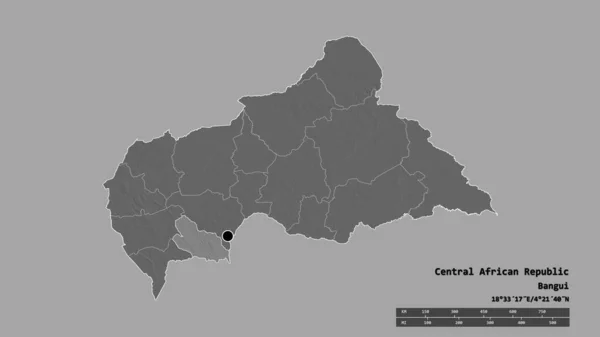 Розчарована Форма Центральноафриканської Республіки Столицею Головним Районним Відділом Відокремленою Територією — стокове фото