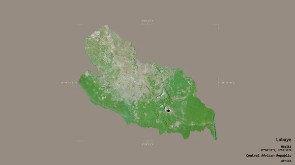 Area Lobaye Prefecture Central African Republic Isolated Solid Background Georeferenced — Stock Photo, Image