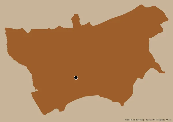 中非共和国的Mambere Kadei省的形状 其首都用纯色背景隔开 图形纹理的组成 3D渲染 — 图库照片