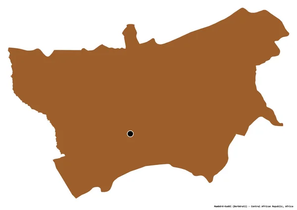 Форма Мамбере Кадеи Префектуры Центральноафриканской Республики Столицей Изолированной Белом Фоне — стоковое фото