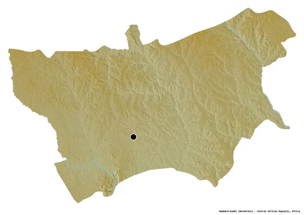 Forma Mambere Kadei Prefectura República Centroafricana Con Capital Aislada Sobre —  Fotos de Stock