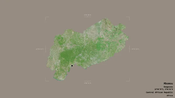 中非共和国姆博穆省的一个地区 在一个地理参照框的坚实背景下被隔离 卫星图像 3D渲染 — 图库照片