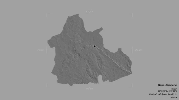 Oblast Nana Mambere Prefektura Středoafrické Republiky Izolovaná Pevném Pozadí Georeferenčním — Stock fotografie