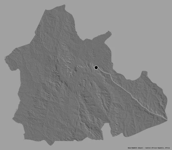 Forma Nana Mambere Prefectura República Centroafricana Con Capital Aislada Sobre — Foto de Stock